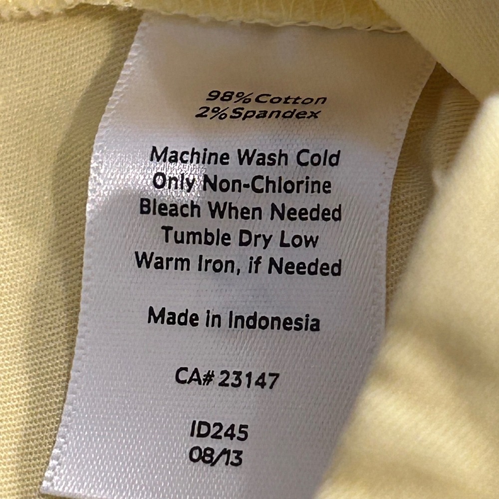 Talbots Signature Twill Crops Yellow Buttercup Pants Womens 18 New - Picture 4 of 12